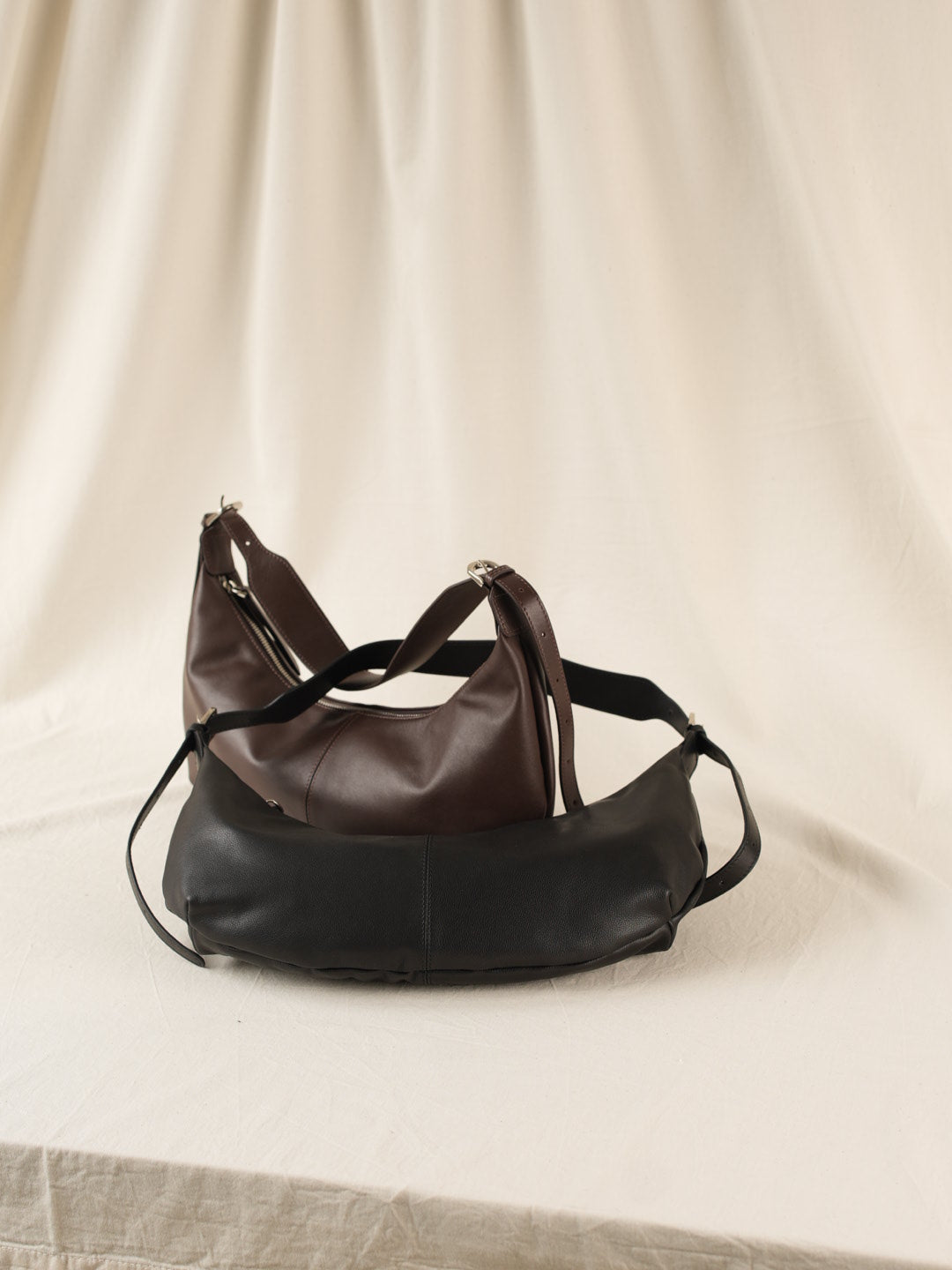 SHELMA genuine leather baguette bag