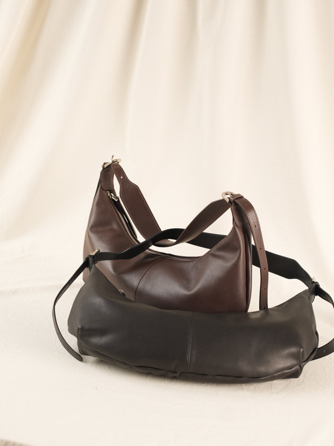 SHELMA genuine leather baguette bag