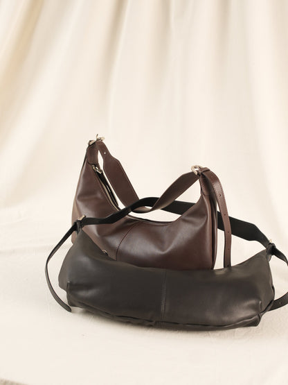 SHELMA genuine leather baguette bag