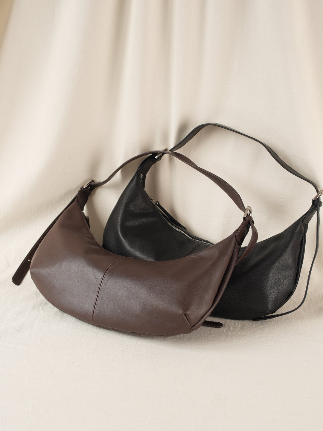 SHELMA genuine leather baguette bag