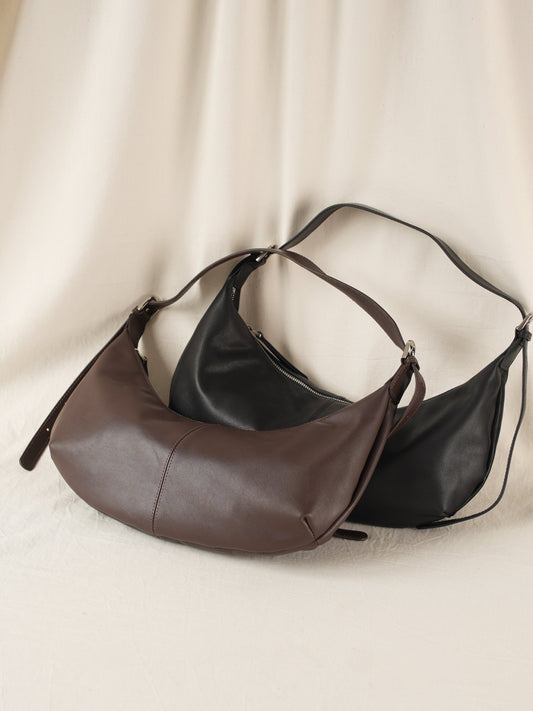SHELMA genuine leather baguette bag