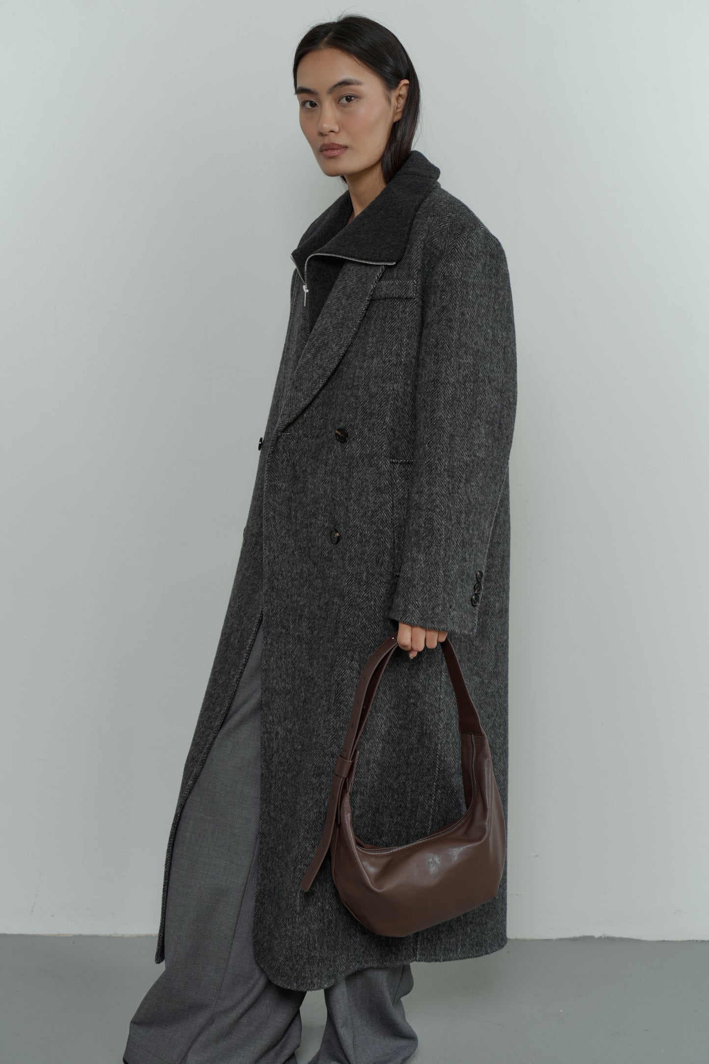 RUTH genuine leather baguette bag