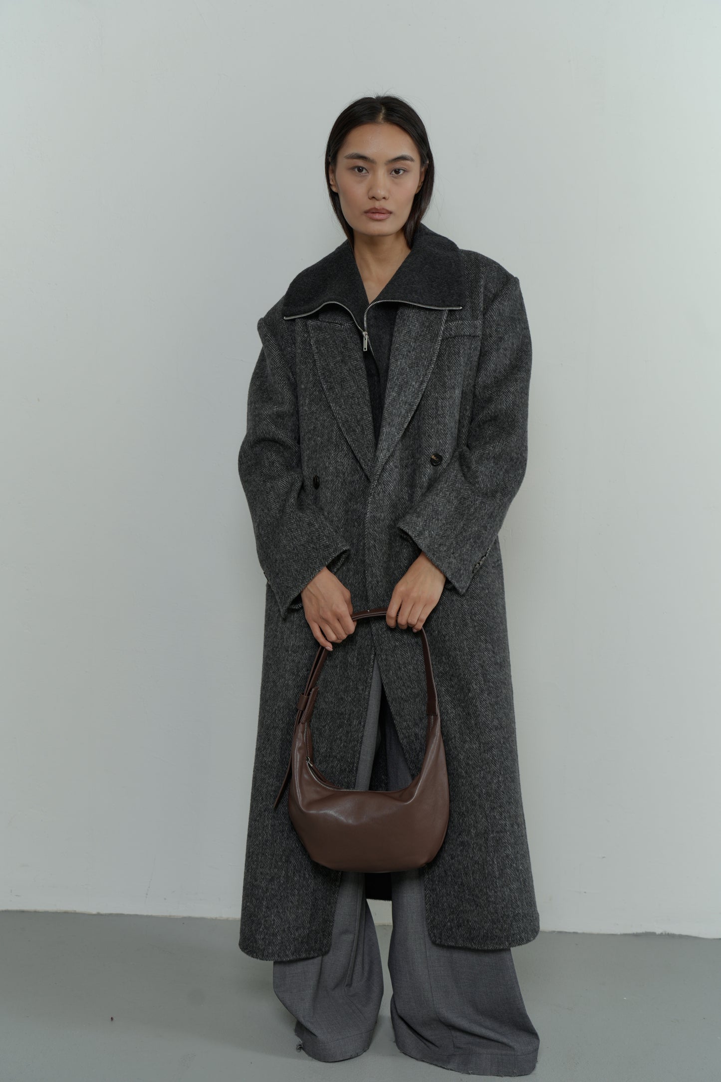 RUTH genuine leather baguette bag