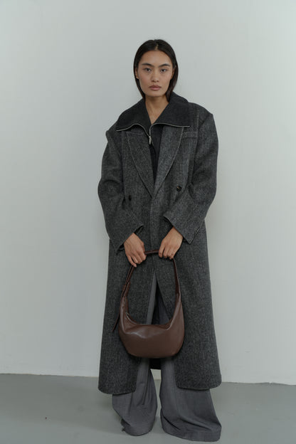 RUTH genuine leather baguette bag