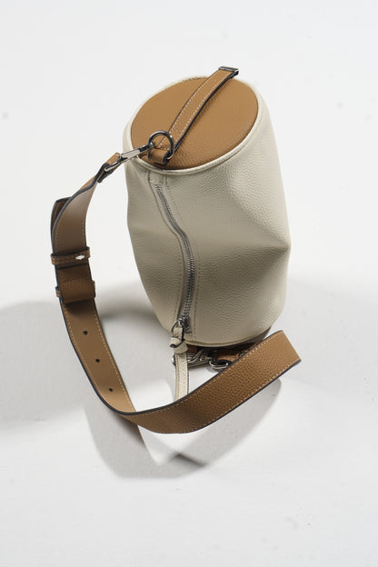 Barrel bag made of genuine leather