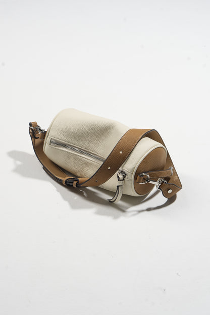 Barrel bag made of genuine leather