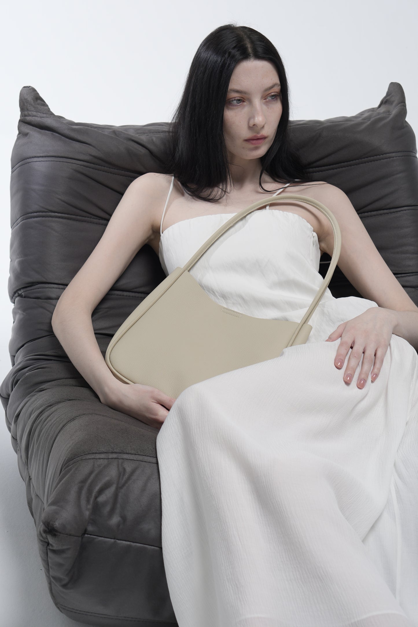 Genuine leather shopper bag