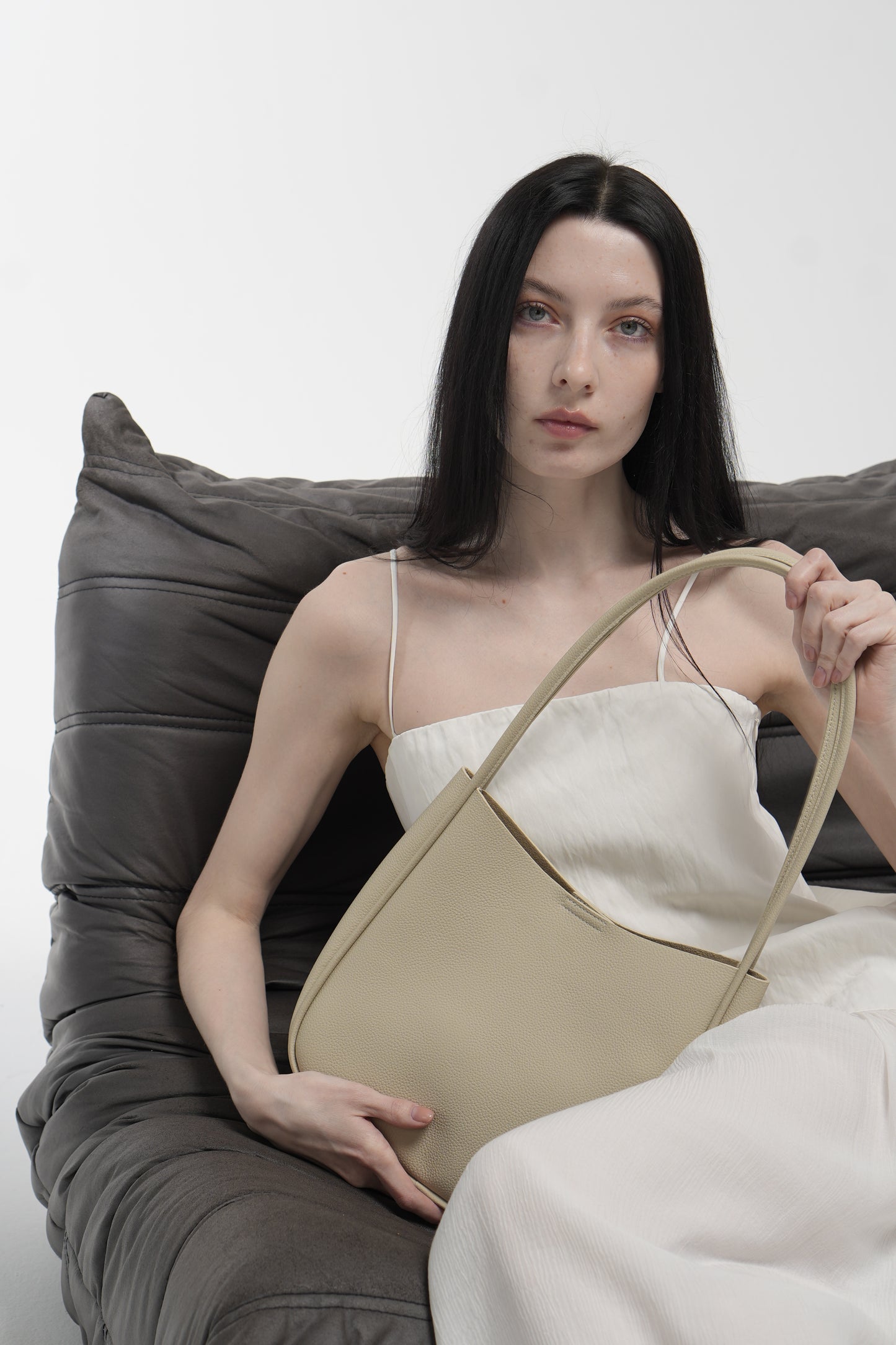 Genuine leather shopper bag