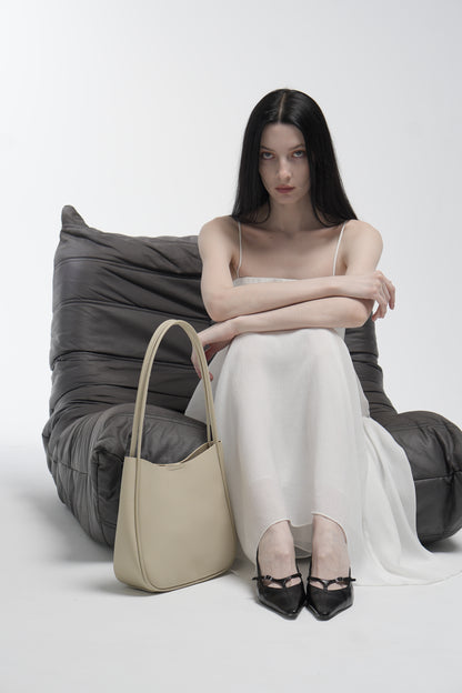 Genuine leather shopper bag