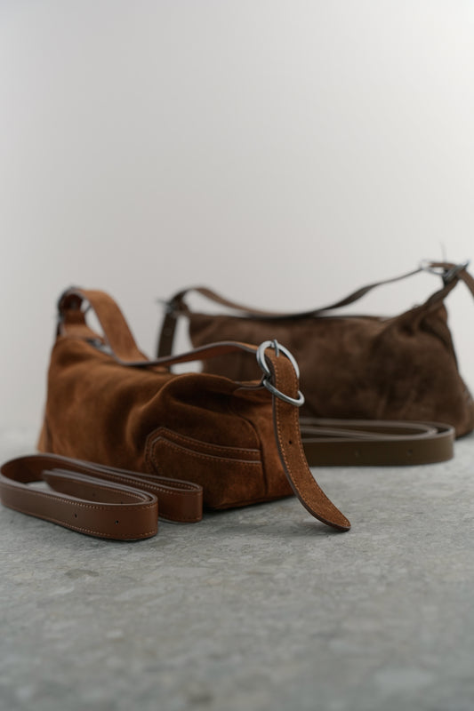 BILLIE baguette bag made of genuine suede