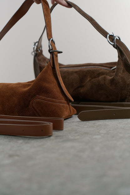 BILLIE baguette bag made of genuine suede