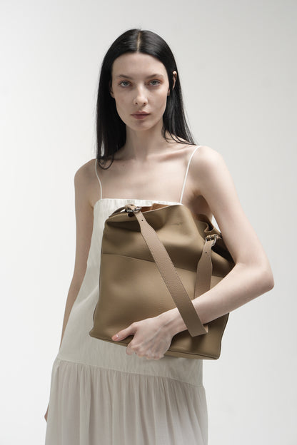 Genuine leather shopper bag