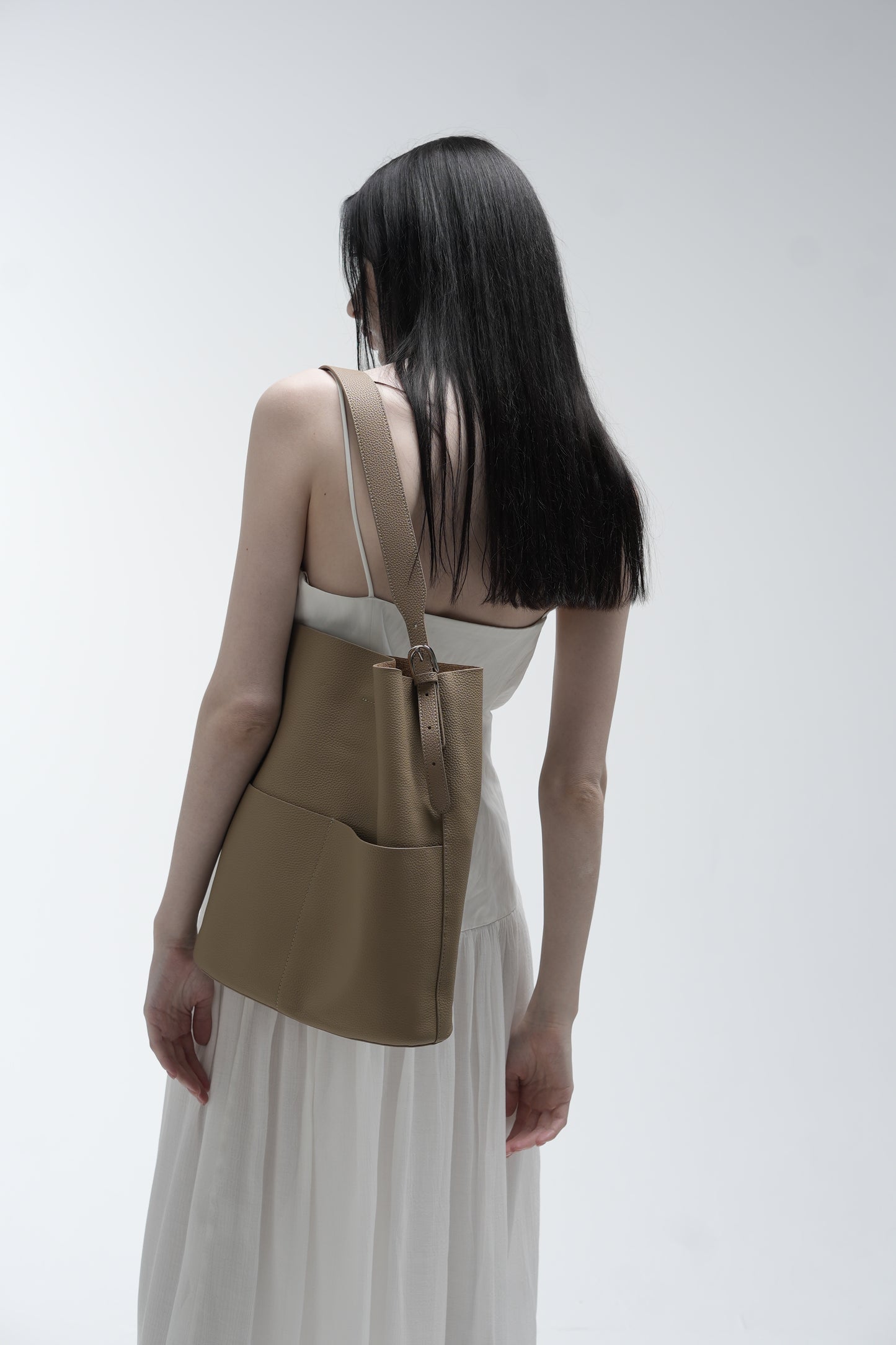 Genuine leather shopper bag