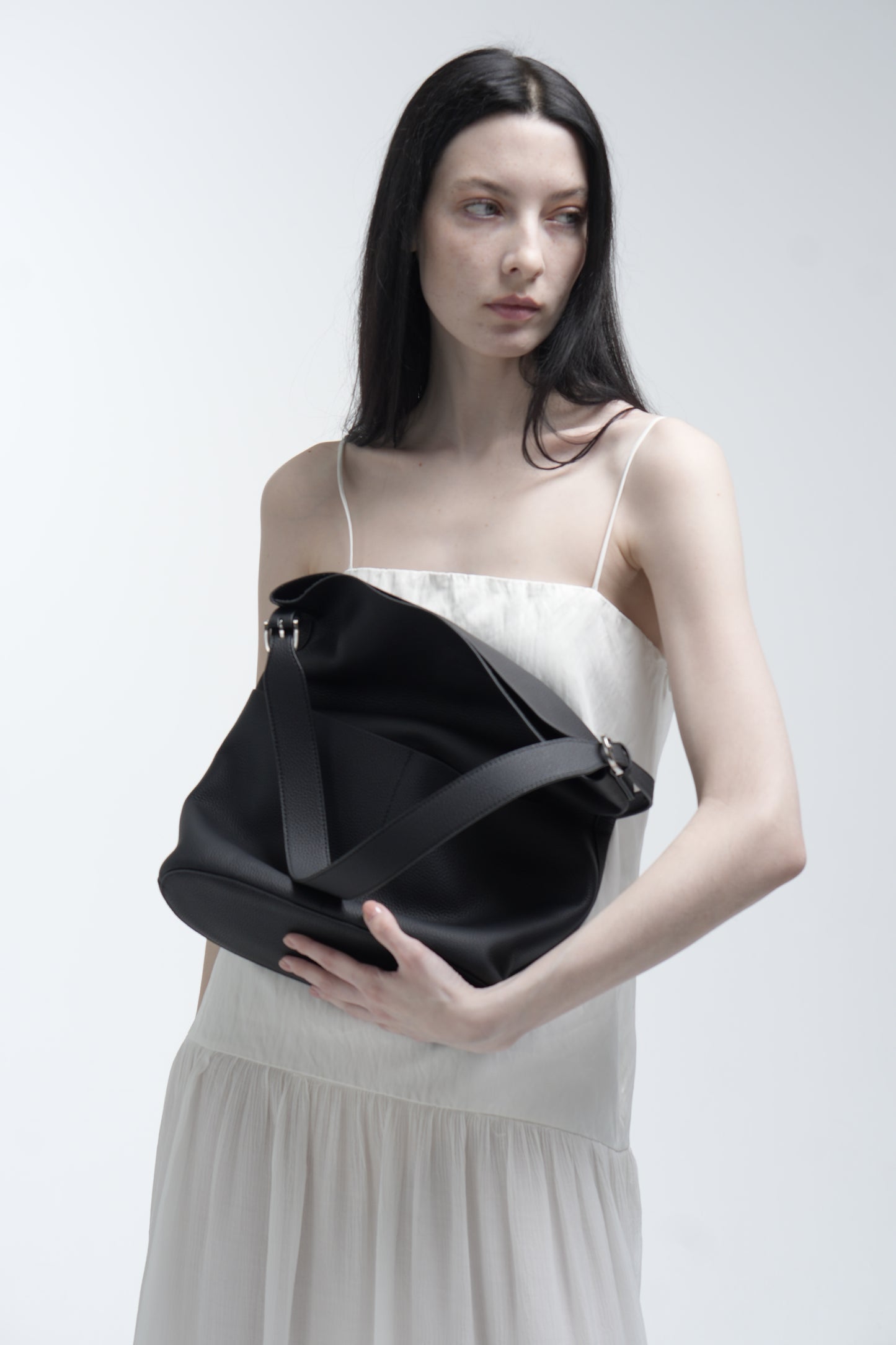 Genuine leather shopper bag