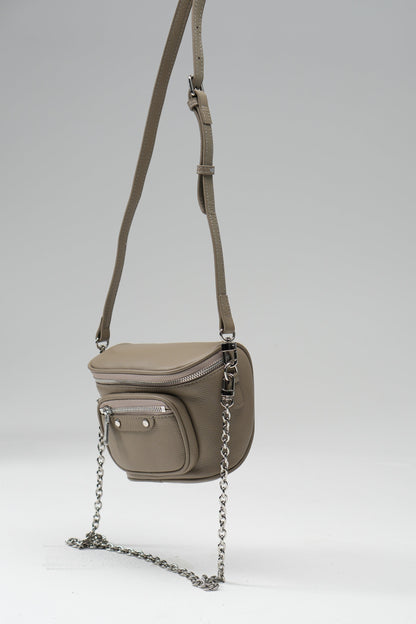 Mini bag made of genuine leather