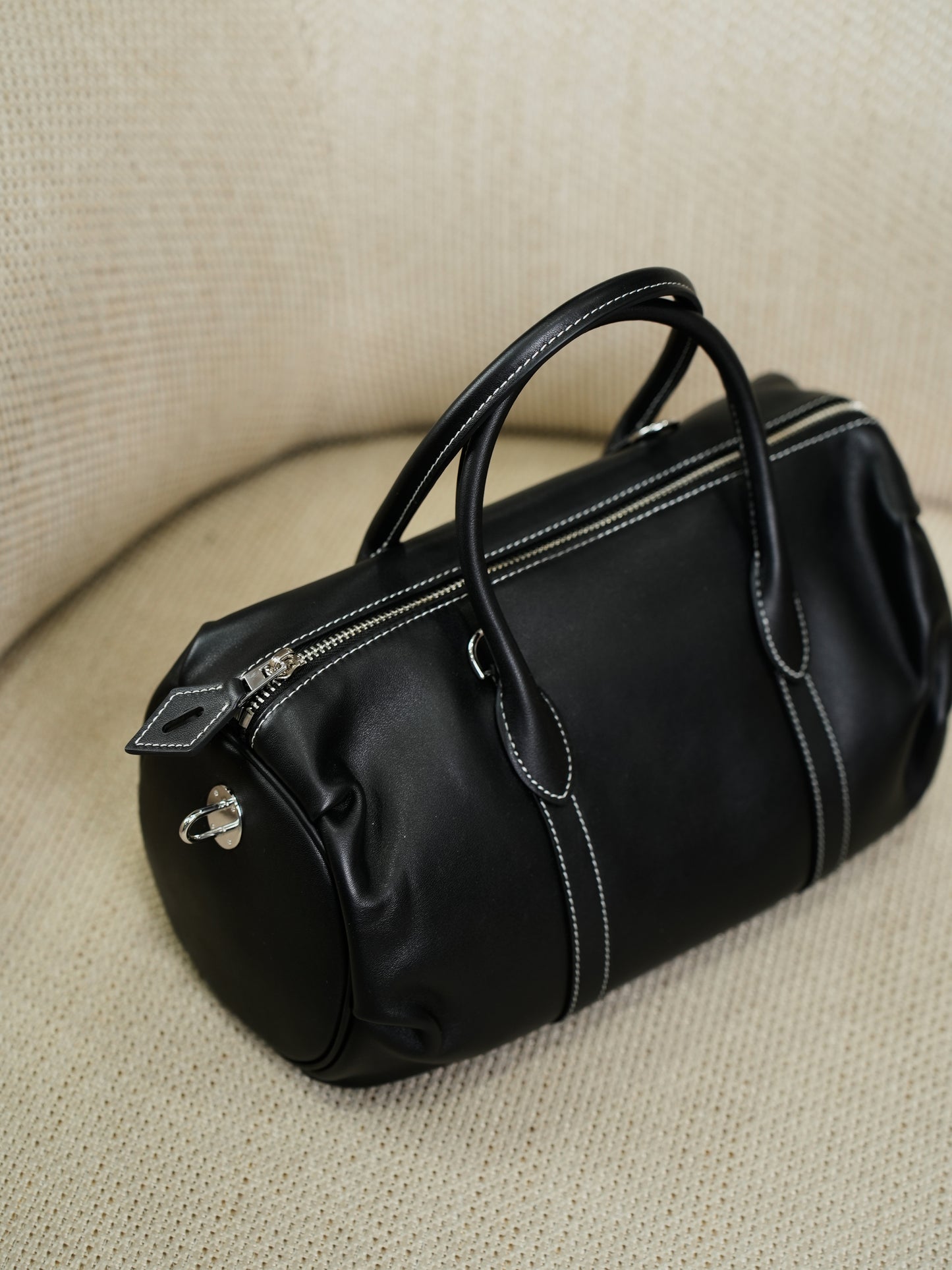 Barrel bag BALANCA made of genuine leather