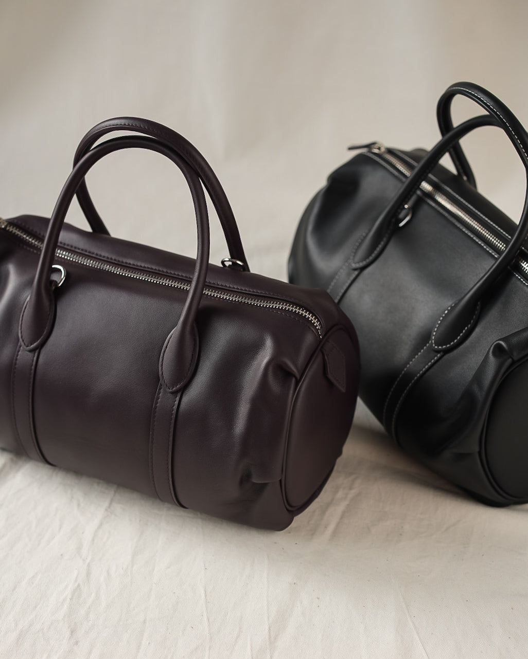 Barrel bag BALANCA made of genuine leather