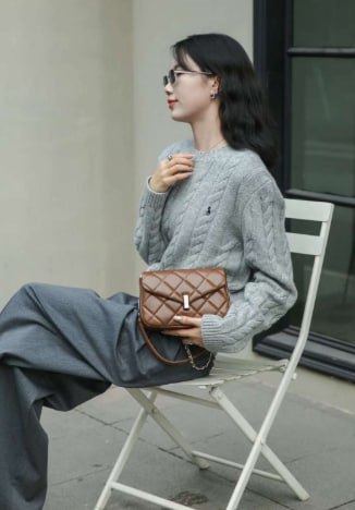 Genuine leather crossbody bag