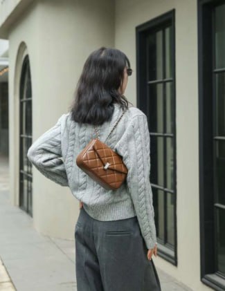 Genuine leather crossbody bag